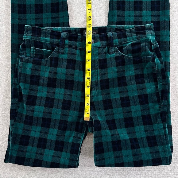 Talbots Velveteen Straight Leg Pants. Size 2. Green Plaid. - Picture 10 of 12